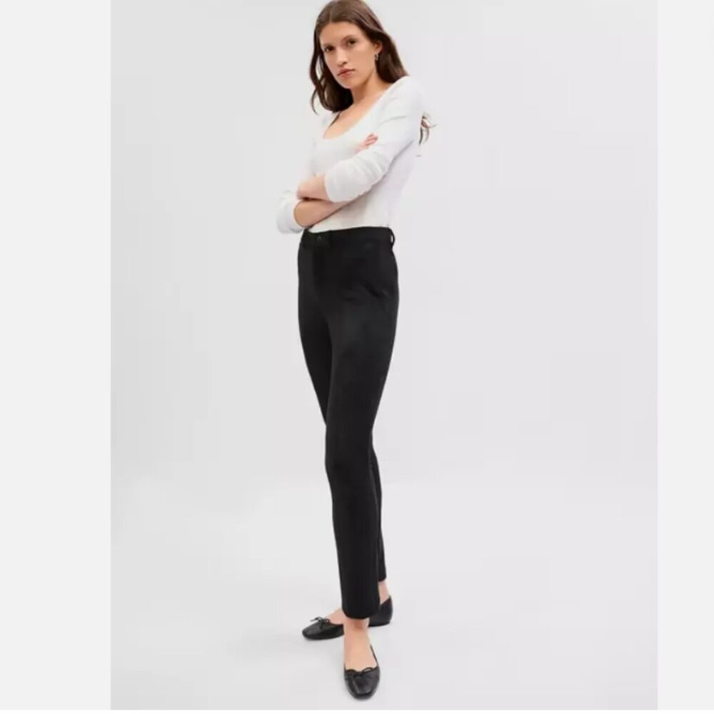 GAP Mid Rise Black SOFT Vegan Suede Skinny Pants 0P Size 0 PETITE #786722 RT$80